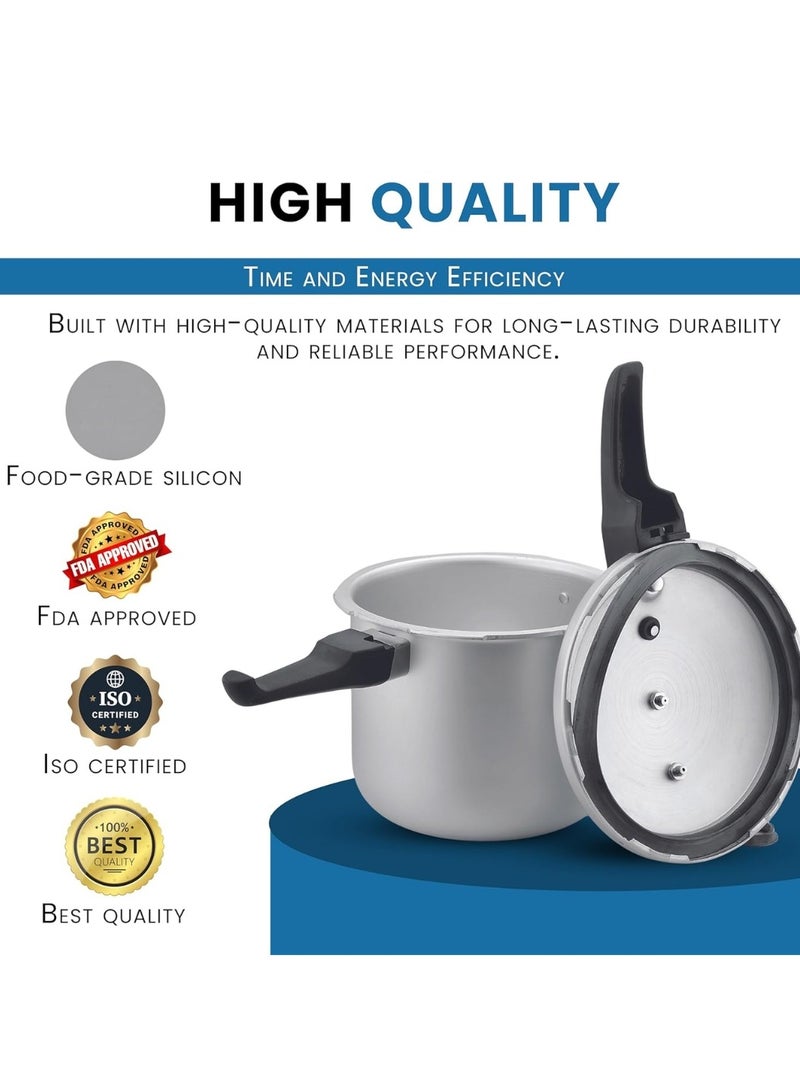 Kitchen King 9Liters Kitchen King Feast Pressure Cooker, 4 Point Safety System, Smart Cooking Technology, Promotes Healthy Cooking, PFOA Free, Energy Saving Meals for Professionals & Home Use, 9 Liters Silver - Image 3