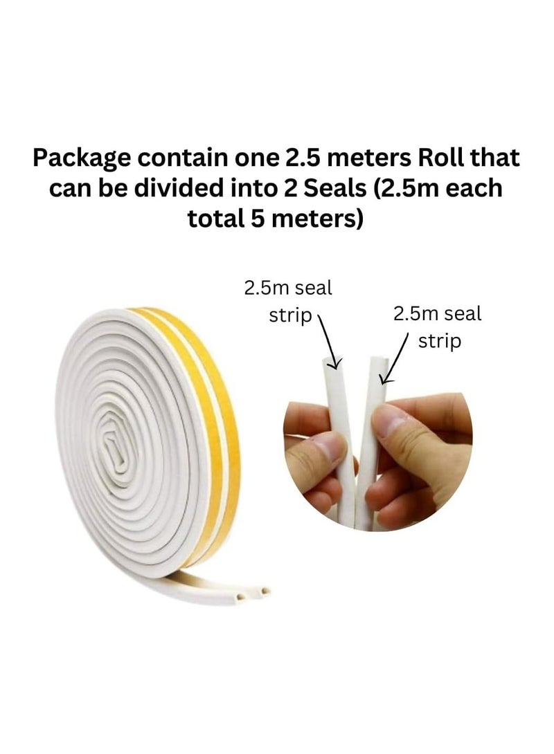 TEGRILO Weather Stripping Door Seal Strip Door Weather Stripping Door Seal Strip D Type for Doors and Windows, Exterior Door Weather Stripping Soundproofing - Image 2