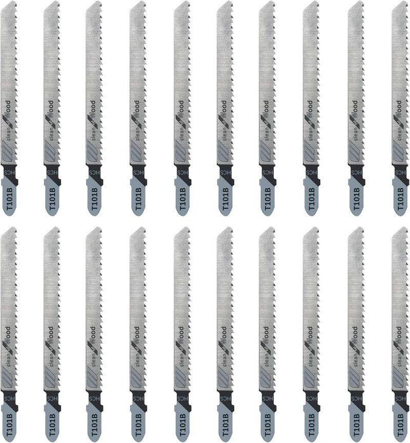 TAROSE 20-Piece T101B 4 Inch 10 TPI Assorted T-Shank Jig Saw Blades Set for Clean Cutting Wood - Image 2
