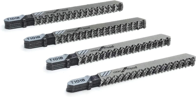 TAROSE 20-Piece T101B 4 Inch 10 TPI Assorted T-Shank Jig Saw Blades Set for Clean Cutting Wood - Image 1