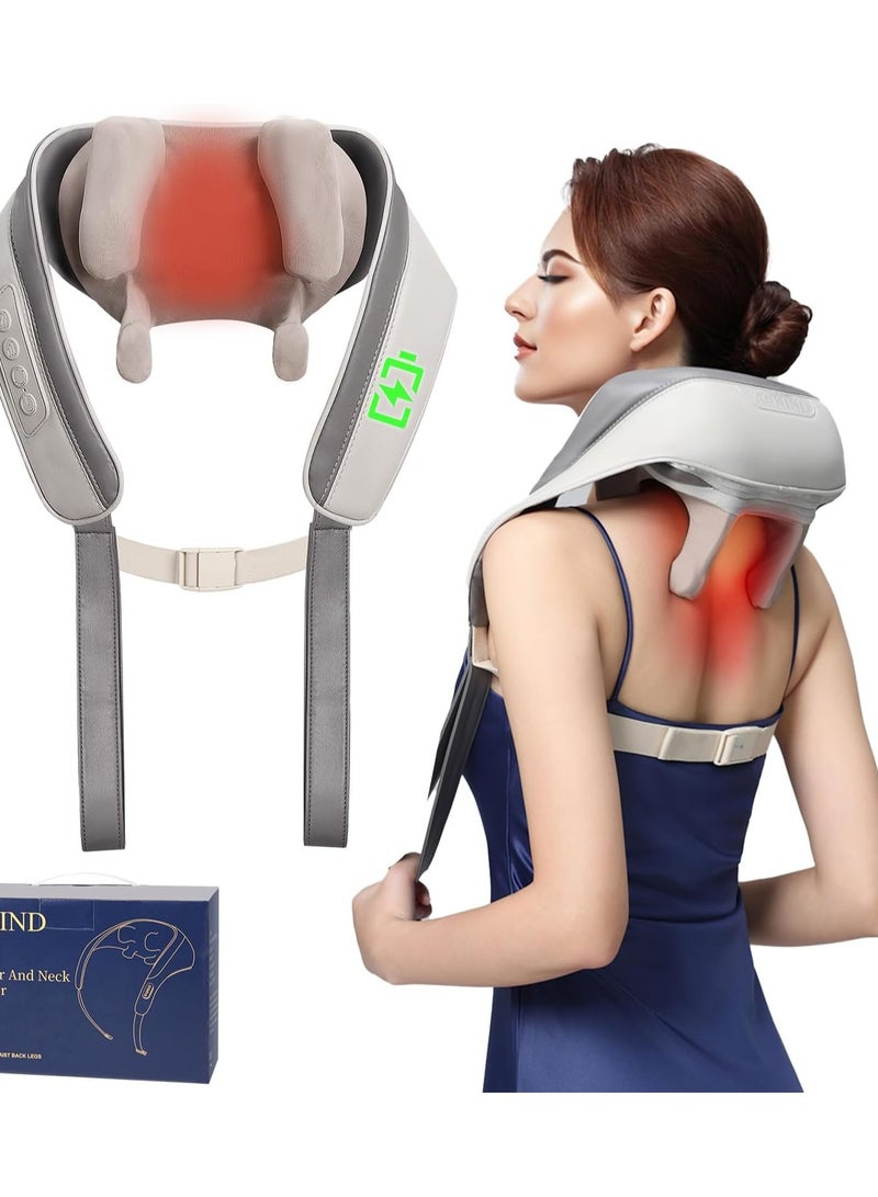Shiatsu Neck & Shoulder Massager with Heat – Bi-Directional Kneading, Hands-Free, USB Rechargeable - Image 1