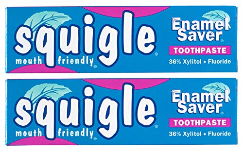 Squigle Enamel Saver Toothpaste Canker Sore Prevention Treatment Prevents Cavities Perioral Dermatitis Bad Breath Chapped Lips 2 Pack