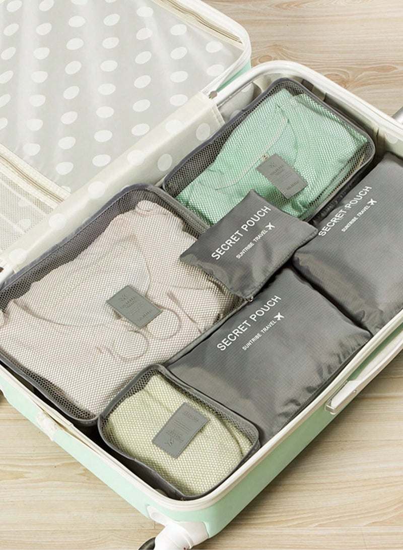 Travel organizer bags, set of 6 pieces, help you organize and arrange your clothes and accessories in an orderly manner inside your bag. - Image 1
