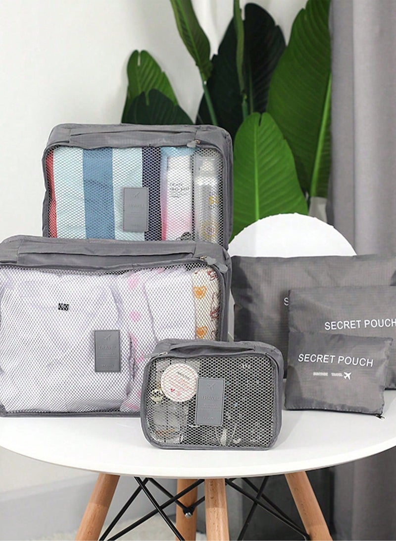 Travel organizer bags, set of 6 pieces, help you organize and arrange your clothes and accessories in an orderly manner inside your bag. - Image 2