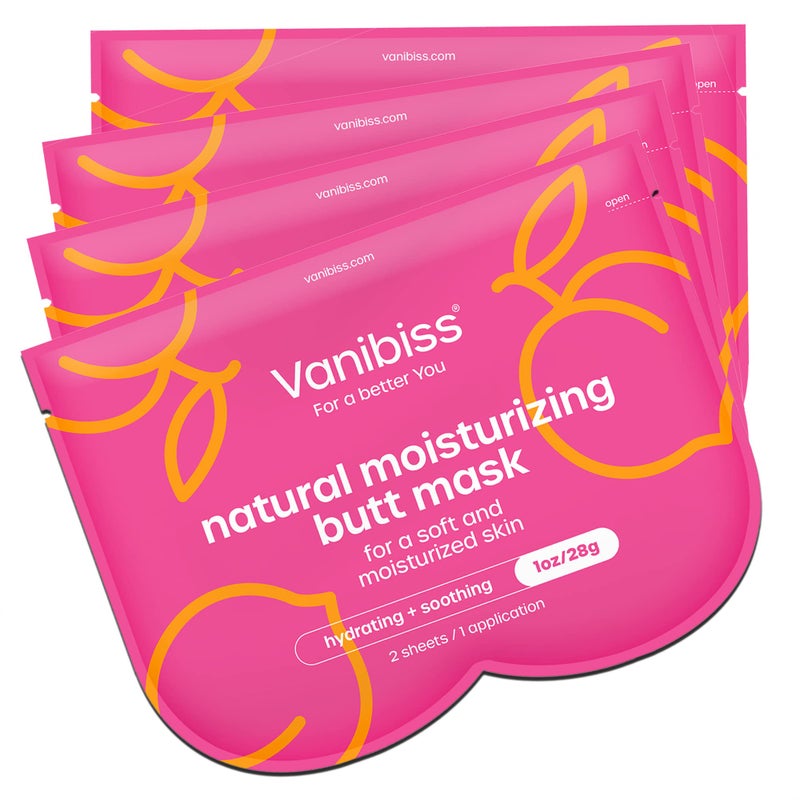 Vanibiss Moisturizing Butt Mask for Women - Hydrating & Soothing Beauty Mask for Your Bum - Collagen Skincare for Buttocks (4 Pack) - Image 1