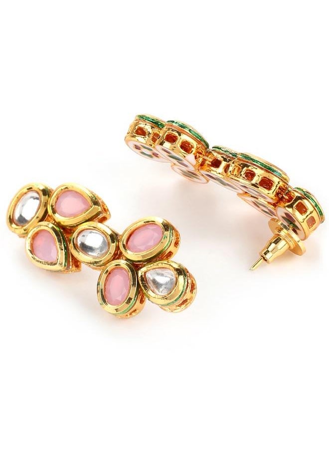 VOYLLA Kundan Gold Plated Brass Necklace Set  - Image 4