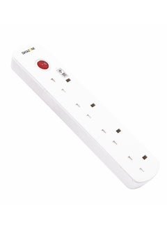 Datazone Power Extension Cord 13A 4 Sockets 2M White  - Image 1