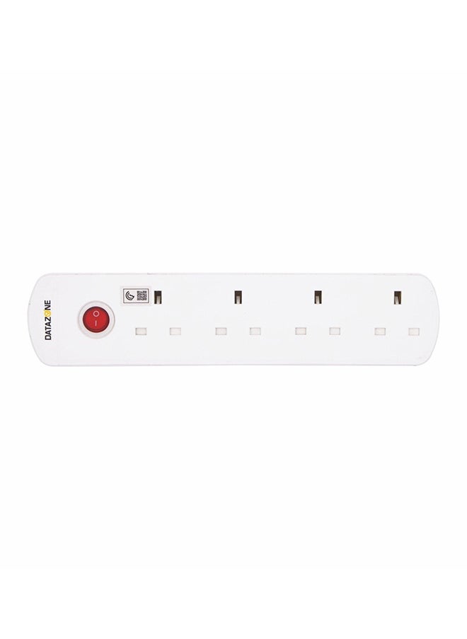 Datazone - Power Extension Cord 13A 4 Sockets 2M White - Image 1