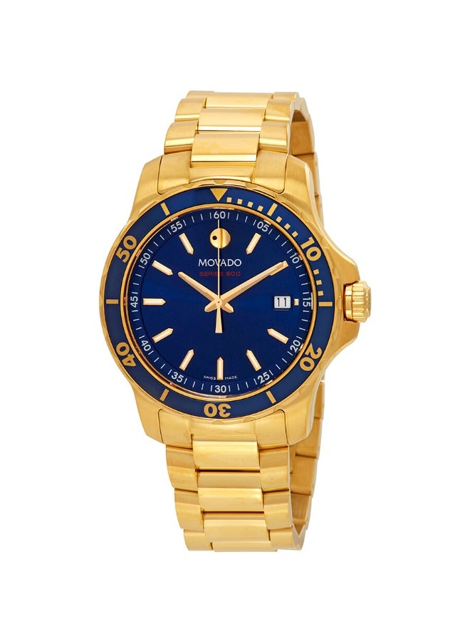MOVADO BOLD Movado Series 800 Blue Dial Yellow Gold PVD Men's Watch - Image 1