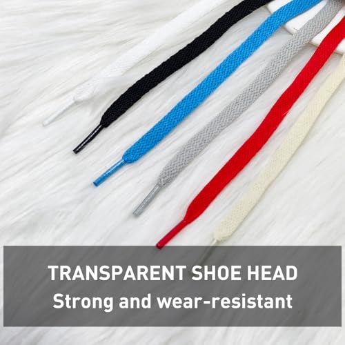 UamGlsob Cotton Shoe Laces for Sneakers, Athletic Shoe Strings Replacement Laces for Air Jordan 1/2/3/4/5/6/7/8 Basketball Sneaker Tennis Running (White, 54"/140cm) - Image 3