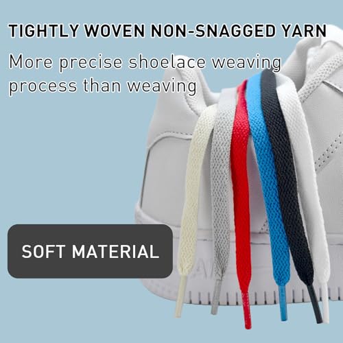 UamGlsob Cotton Shoe Laces for Sneakers, Athletic Shoe Strings Replacement Laces for Air Jordan 1/2/3/4/5/6/7/8 Basketball Sneaker Tennis Running (White, 54"/140cm) - Image 4