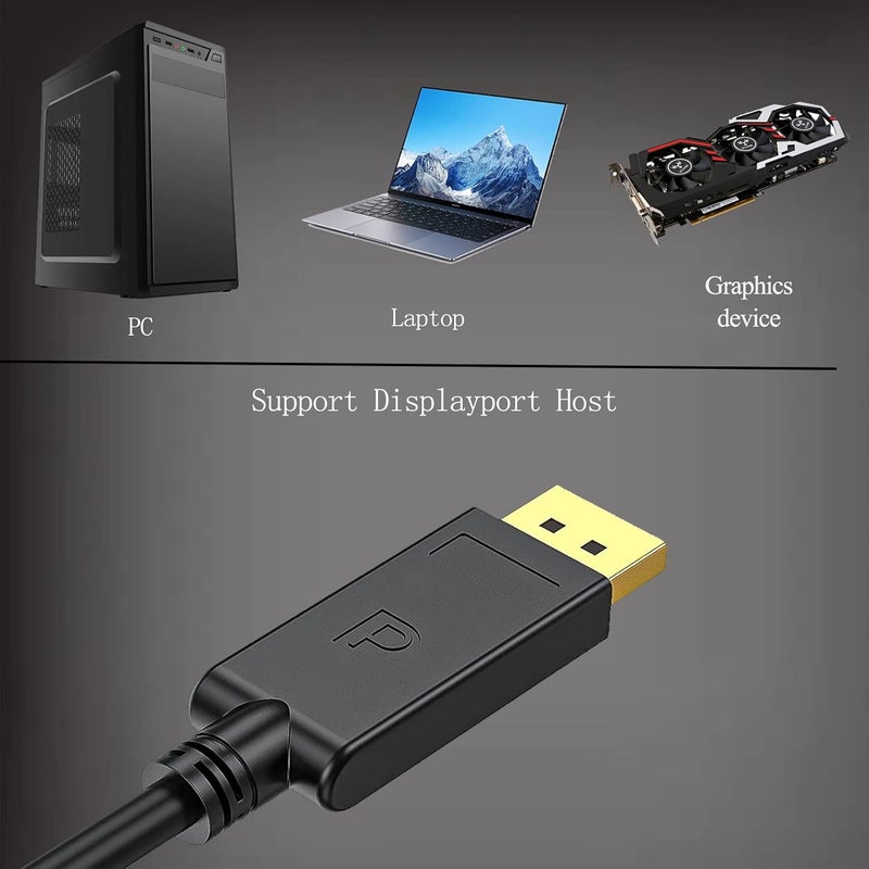 Anbear Display Port to VGA Cable 6ft, VGA to displayport 1080P Compatible for Monitor Laptop Computer Desktop - Image 4