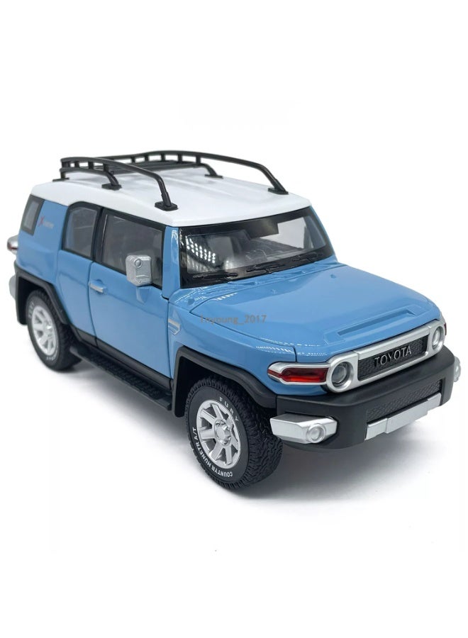 حديقة الألعاب محاكاة بمقياس 1:24 لسيارة تويوتا FJ كروزر المصبوبة - لعبة سيارة رياضية متعددة الاستخدامات من سبائك معدنية قابلة للسحب للخلف مع أضواء وصوت - سيارة لعبة للأطفال والكبار - Image 1