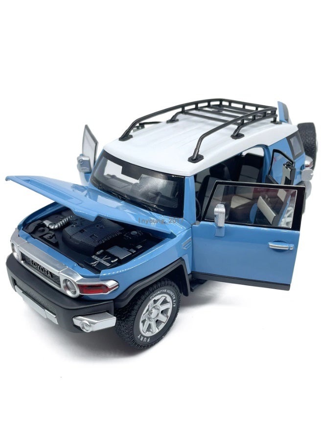 حديقة الألعاب محاكاة بمقياس 1:24 لسيارة تويوتا FJ كروزر المصبوبة - لعبة سيارة رياضية متعددة الاستخدامات من سبائك معدنية قابلة للسحب للخلف مع أضواء وصوت - سيارة لعبة للأطفال والكبار - Image 3