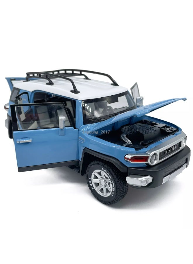 حديقة الألعاب محاكاة بمقياس 1:24 لسيارة تويوتا FJ كروزر المصبوبة - لعبة سيارة رياضية متعددة الاستخدامات من سبائك معدنية قابلة للسحب للخلف مع أضواء وصوت - سيارة لعبة للأطفال والكبار - Image 2