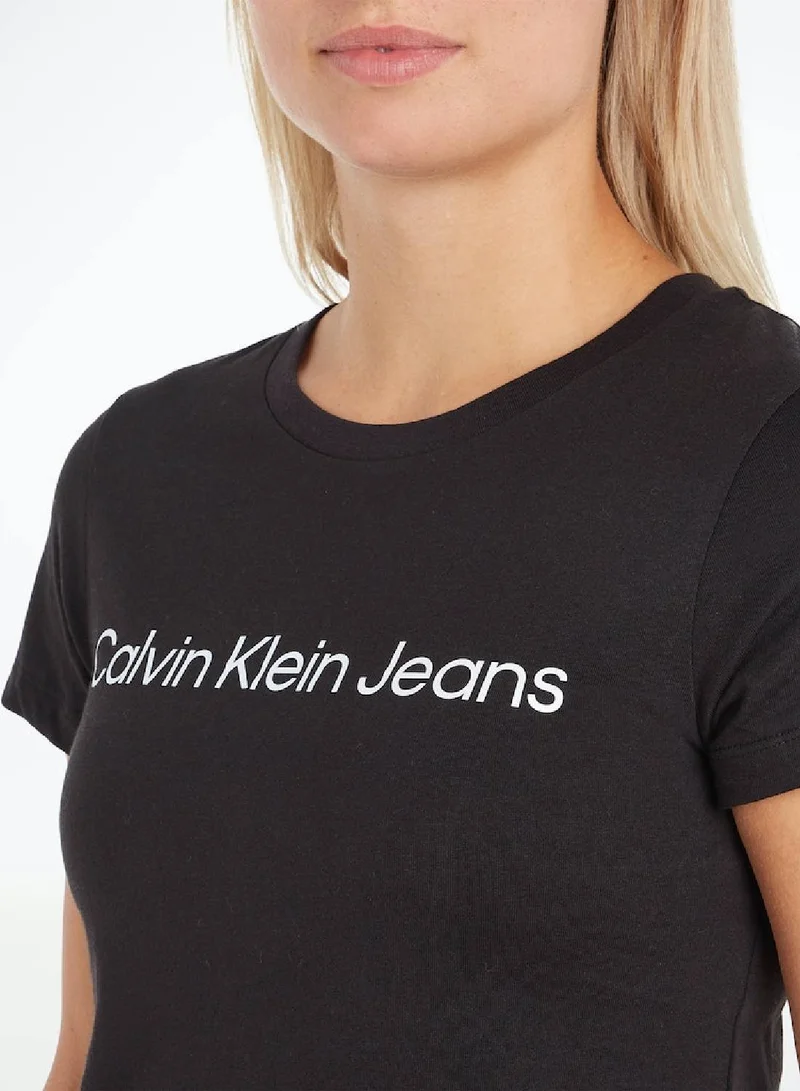 Calvin Klein Jeans Ck Black Logo T-Shirt for Women | Best Price UAE