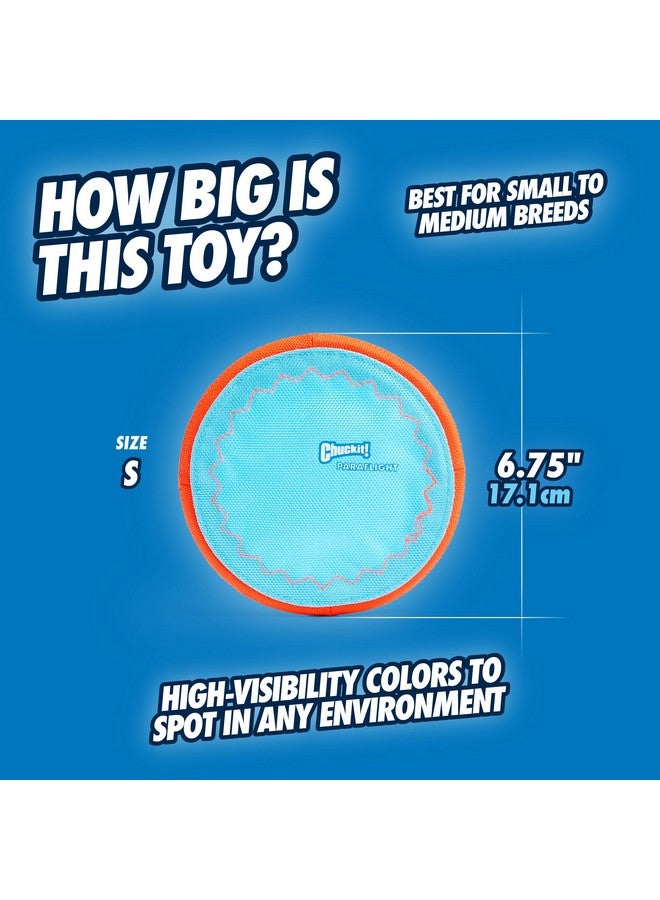 Chuckit! Paraflight Flying Disc Dog Toy - Water Floating Flyer - Durable Nylon Construction with Soft Rubber Edges - For Small and Medium Dogs - Size Small - 6.75" L x 6.75" W - Pack of 1 - Image 4