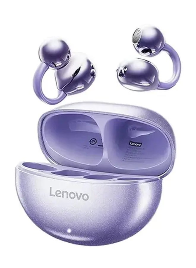 Lenovo Thinkplus TA410 Bluetooth Wireless Earbuds Earphone OWS HiFi Sound Stereo TWS Ear Clip Type Earphone Bluetooth 5.4 Touch Control Long Battery Life with Mic Purple Purple