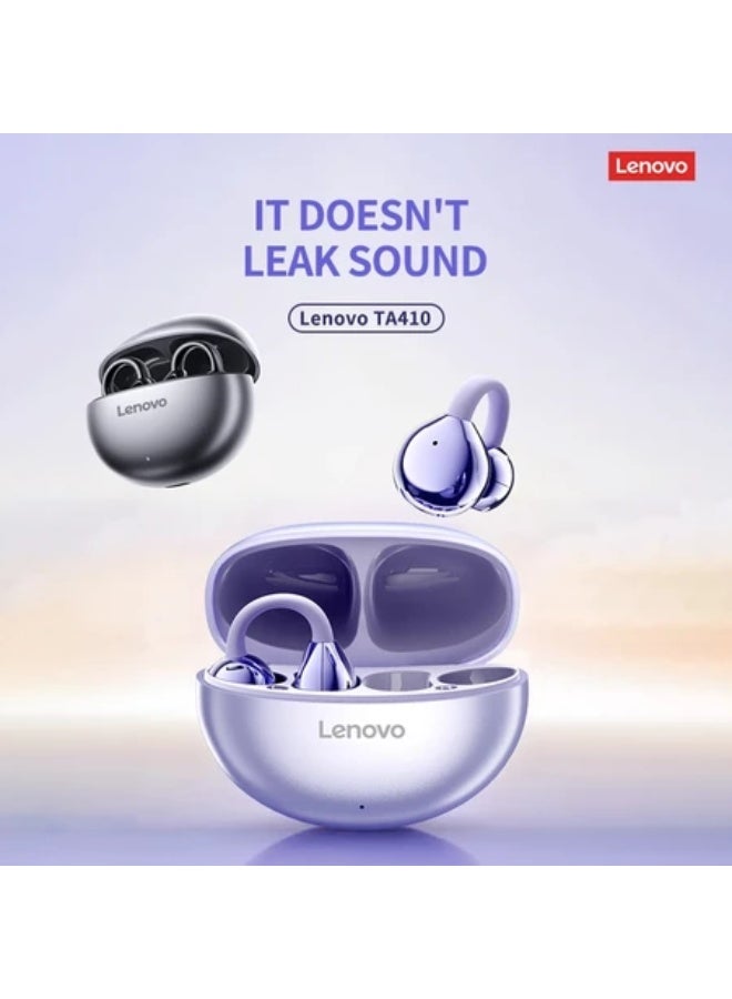 لينوفو سماعات أذن لاسلكية بلوتوث لينوفو ثينك بلس TA410 مع صوت HiFi ستيريو TWS نوع مشبك الأذن بلوتوث 5.4 تحكم باللمس عمر بطارية طويل مع ميكروفون بنفسجي - Image 2