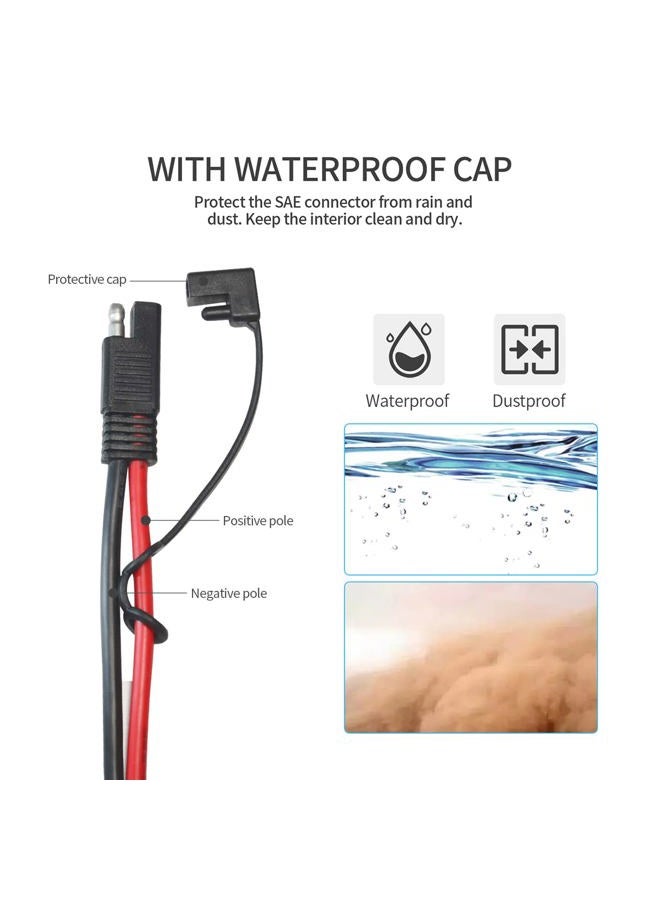 ELFCULB 3.3FT 10AWG SAE to O Ring Connectors Extension Cord Cable with 10A 15A 20A 25A 30A Fuse Compatible with Solar Generator Battery Charger,for Solar Accessories - Image 4