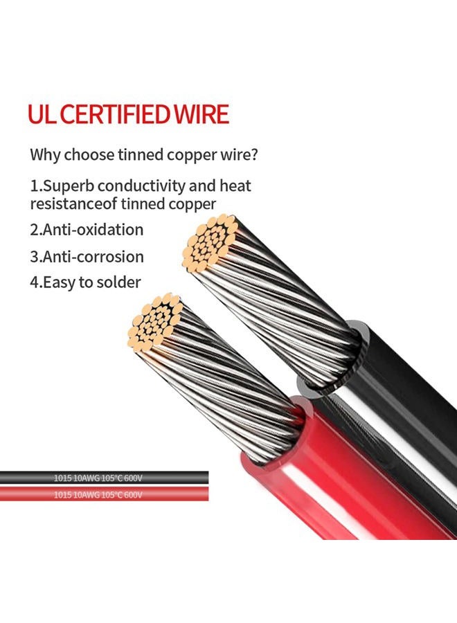 ELFCULB 3.3FT 10AWG SAE to O Ring Connectors Extension Cord Cable with 10A 15A 20A 25A 30A Fuse Compatible with Solar Generator Battery Charger,for Solar Accessories - Image 5