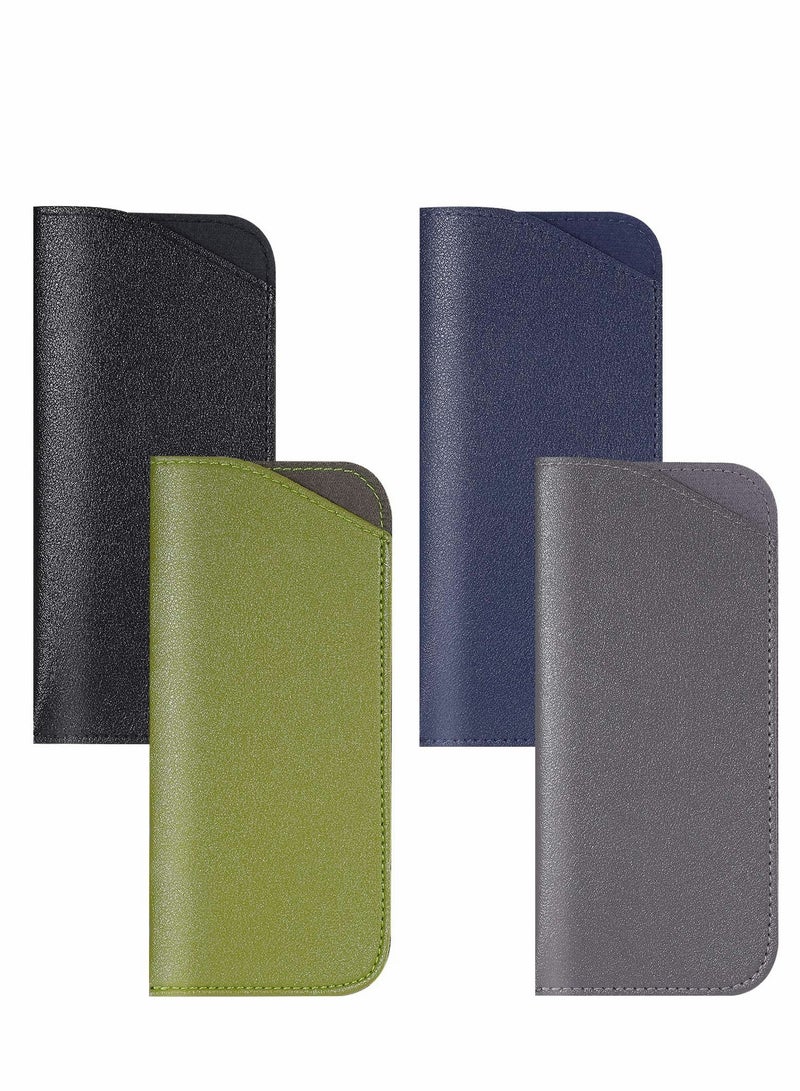 Zikra 4 PCS  Soft Glasses Cases, Reading Glasses Case, PU Leather Sunglasses Spectacles Bag Anti-Scratch Eyeglasses Pouch Case, Eyeglasses Case For Women Men Kids Lady - Image 2