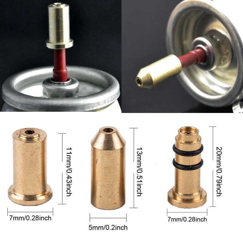 SquEqu 3 Pack Gas Refill Adapter Set Nozzle Reusable Brass Inflation Head Valve Adaptor Tips Cap for S.T Dunhill Dupont Ligne Butane Gas Lighter Filling Supplement - Image 2
