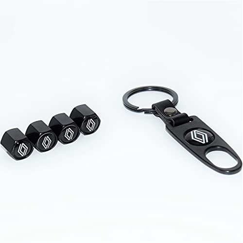 Careflection Premium Car Tyre Valve Cap Air Cap Car Tyre Valve Stem Cap Air Covers with Keychain Compatible for All New Renault Cars - Image 2