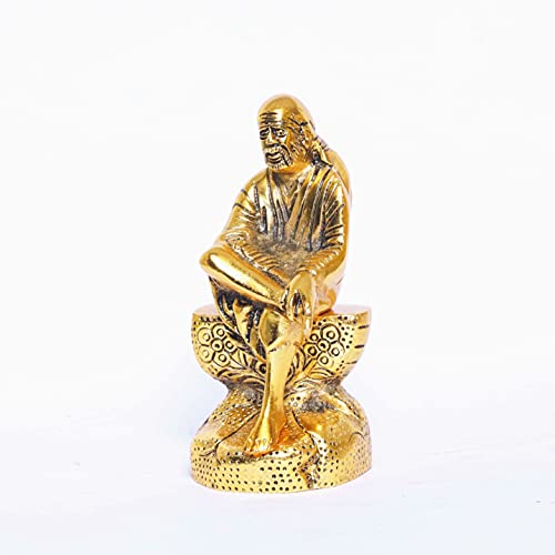 KridayKraft Shirdi Sai Baba Idol Metal Statue Showpiece for Car Dashboard & Home,Office Decorative Saibaba Idol Murti,Religious Gift Article,Showpiece Figurines,Corporate Gift... - Image 5