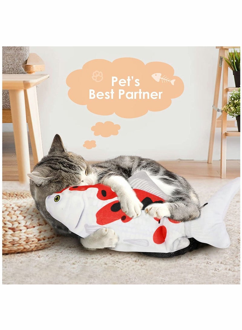 SYOSI Cat Toy, Floppy Fish, Simulation Fish, Jumping Fish, Realistic Plush Waggle Fish, 350mah Large Battery Usb Rechargeable Electric Moving Fish Interactive Toys, for Cats Pets Children - Image 5