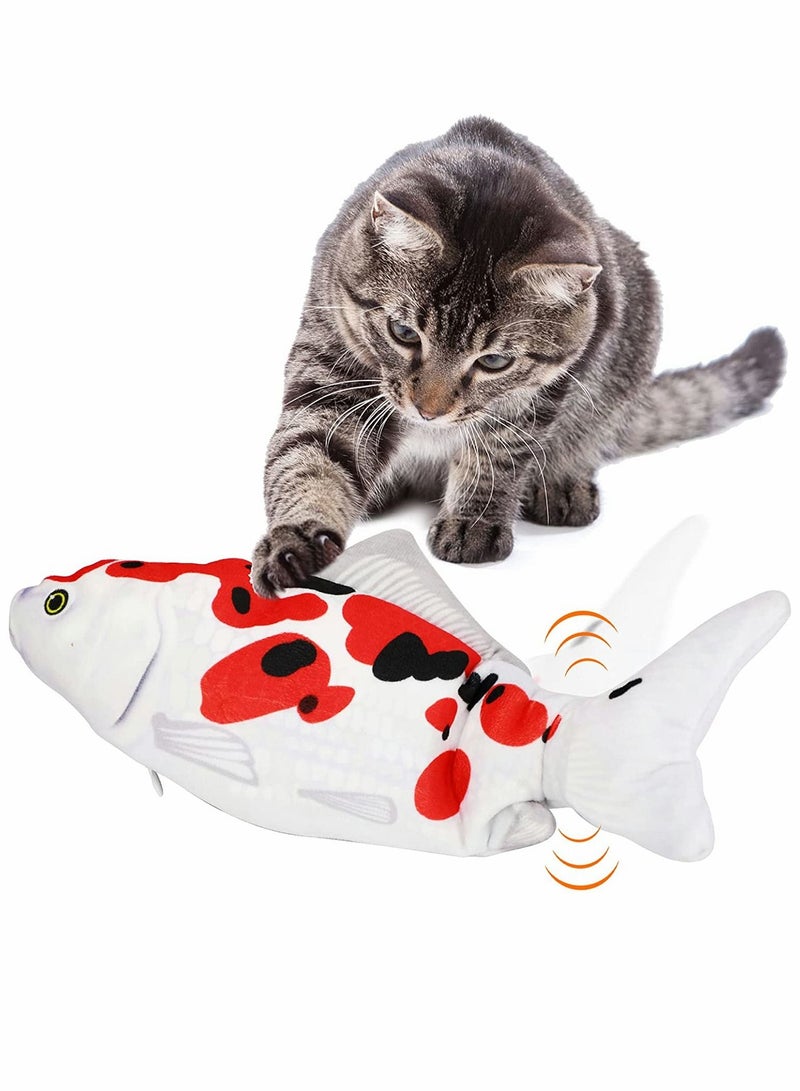 SYOSI Cat Toy, Floppy Fish, Simulation Fish, Jumping Fish, Realistic Plush Waggle Fish, 350mah Large Battery Usb Rechargeable Electric Moving Fish Interactive Toys, for Cats Pets Children - Image 1
