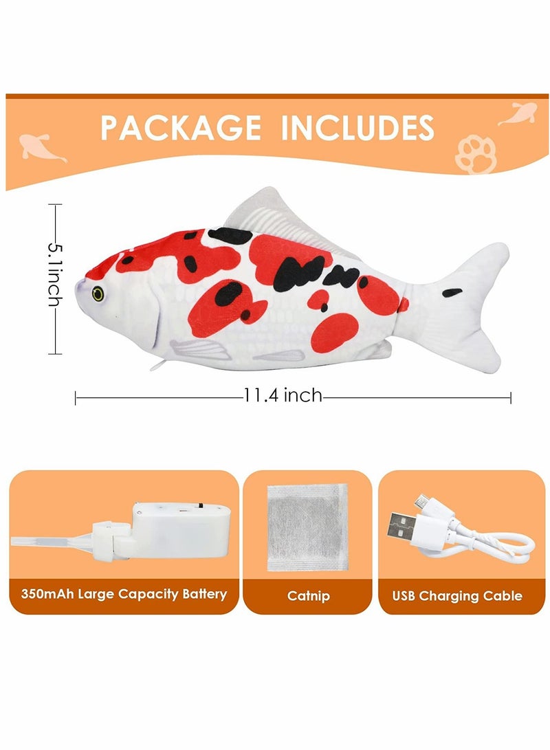SYOSI Cat Toy, Floppy Fish, Simulation Fish, Jumping Fish, Realistic Plush Waggle Fish, 350mah Large Battery Usb Rechargeable Electric Moving Fish Interactive Toys, for Cats Pets Children - Image 2