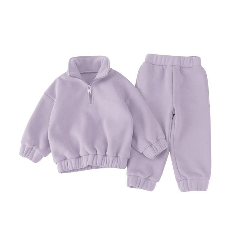 Kids Fleece Sweatsuit Winter Comfort Purple. 