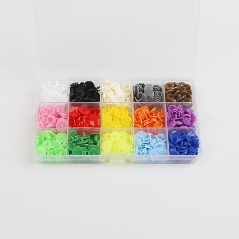 Cross-border color T5 resin four-way buckle diy clothing accessories snap buckle concealed buckle mounting tool suit 15 boxes 1 box 10 sets 150 sets/box 15 boxes 1 box 10 sets 150 sets/box