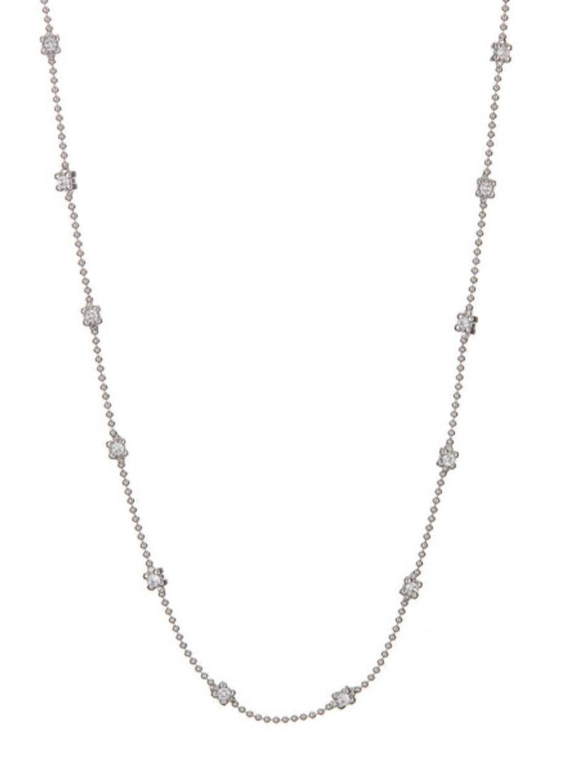 LUV AJ Bezel Charm Beaded Necklace-Silver - Image 1