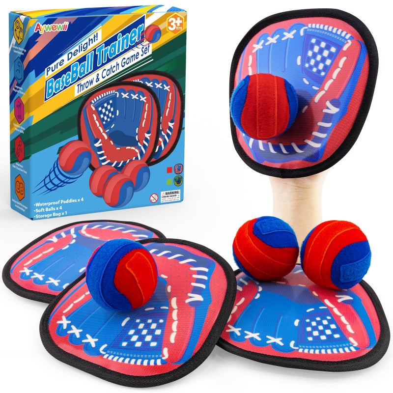 Aywewii Toss and Catch Ball Game Baseball Glove Style Toddler Activity Toys for Boys Girls 3 4 5 68 Year Old Birthday Gifts Easter Basket Stuffers Kids Outdoor Indoor Games for Beach Yard Lawn - Image 2