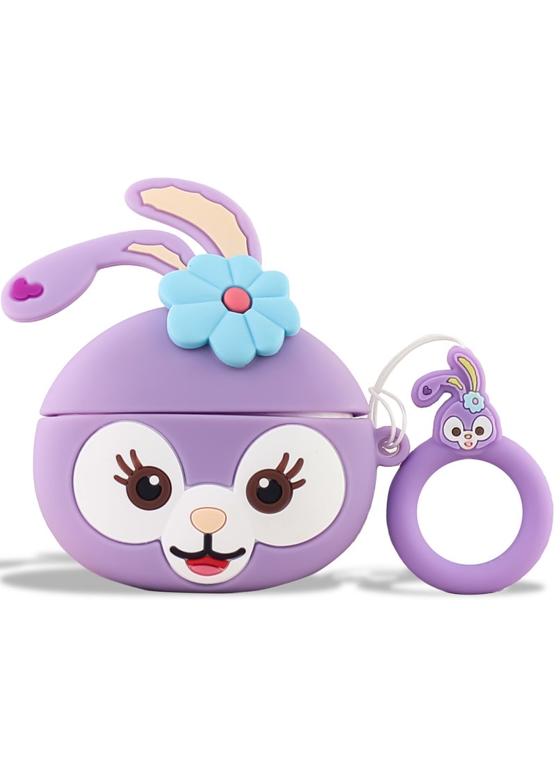 جراب ناعم من السيليكون المقاوم للصدمات لسماعات  Apple Airpods Pro 2  جراب جديد ثلاثي الأبعاد لطيف بتصميم رسوم متحركة إبداعية مع سلسلة مفاتيح