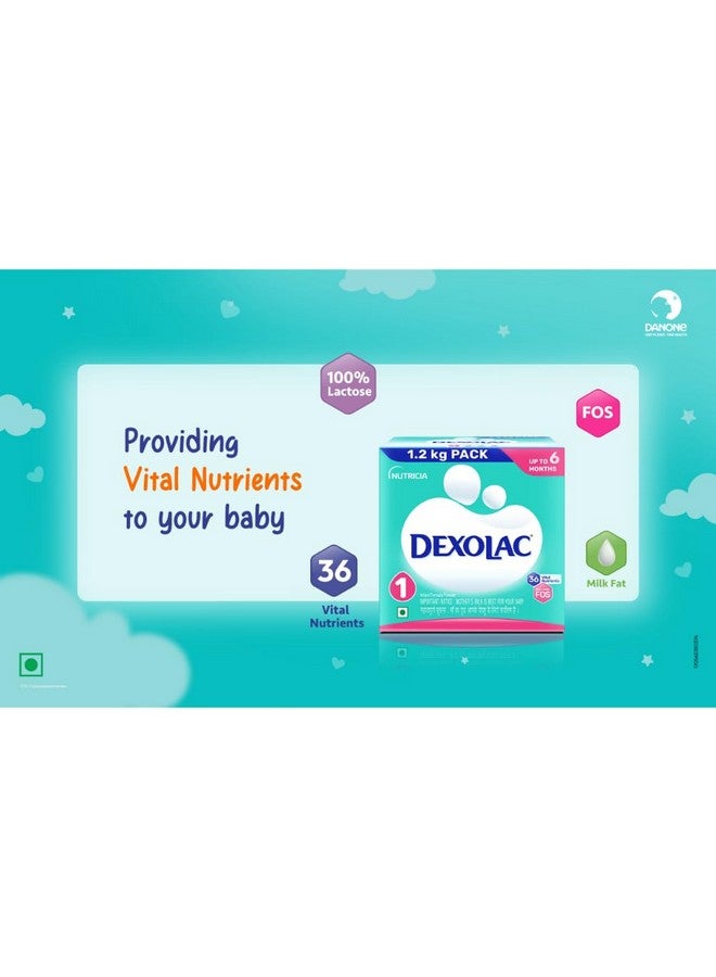 Dexolac Infant Formula Milk Powder for Babies - Stage 1 (Upto 6 Months) - with FOS and 36 Vital Nutrients - 1.2 Kg Large Pack - Image 5