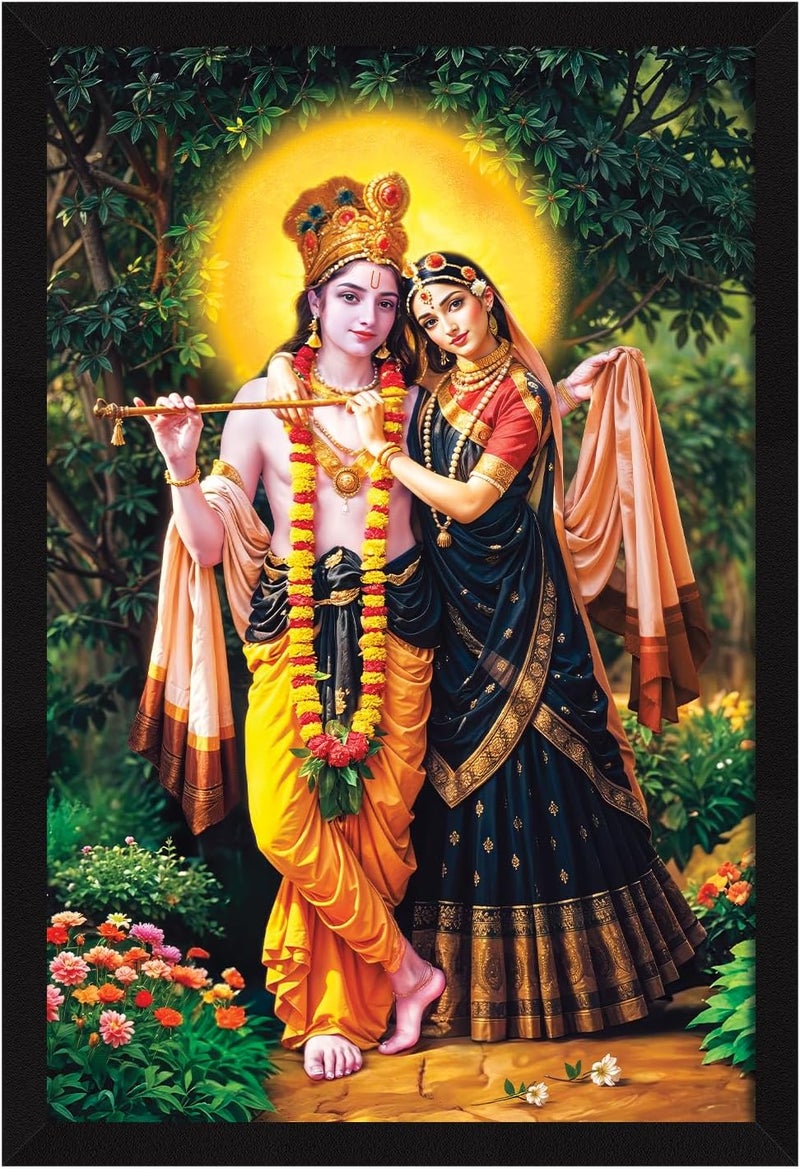 ArtX Radha Krishna Traditional Framed Painting - Image 1