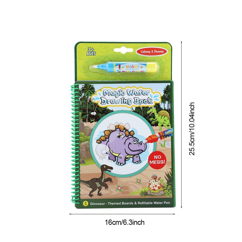 Reusable Water Coloring Book - Refillable Water Pen, 1 Piece Portable Coil Binding for Toddlers and Preschoolers Travel Activities - Image 4