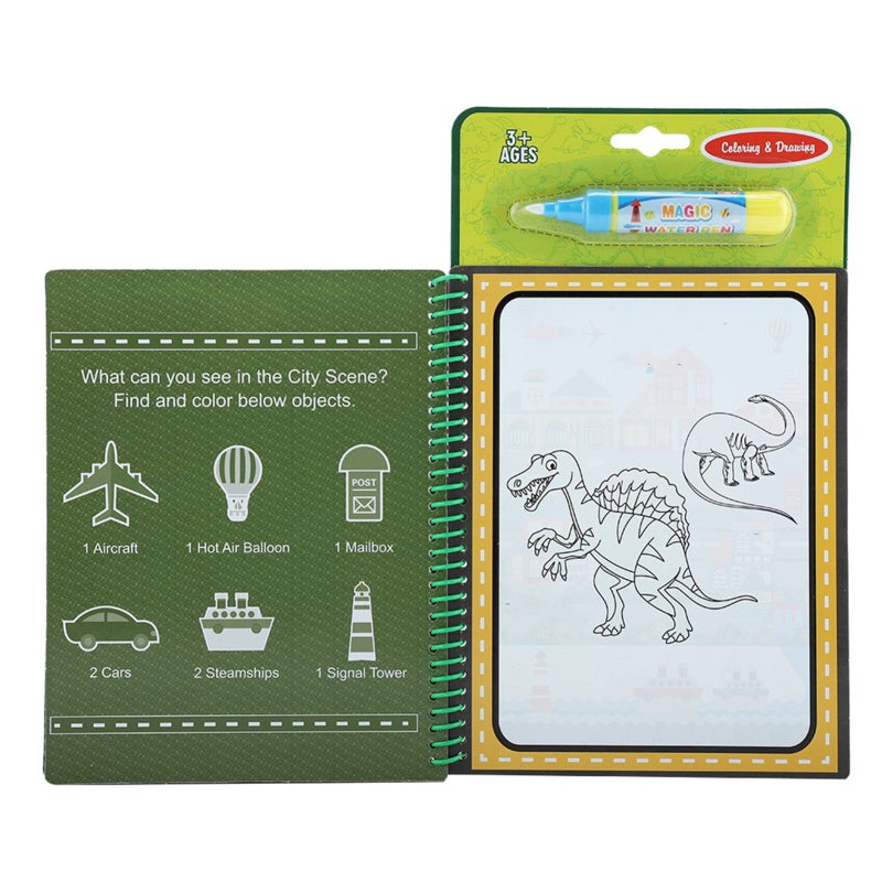 Reusable Water Coloring Book - Refillable Water Pen, 1 Piece Portable Coil Binding for Toddlers and Preschoolers Travel Activities - Image 5