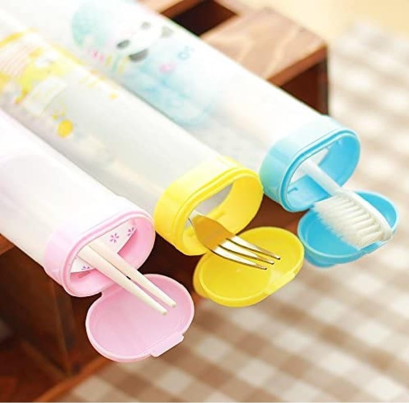 Prostuff.in Plastic 2 Pcs Toothbrush Holder with Cap Antibacterial Toothbrush Case Cover, Travelling Accessories Multi Color - Image 5