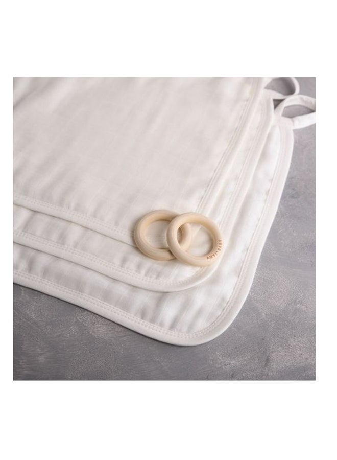 أنفي بيبي مجموعة من  قطع قماش وجه من الخيزران العضوي أبيض - Image 3