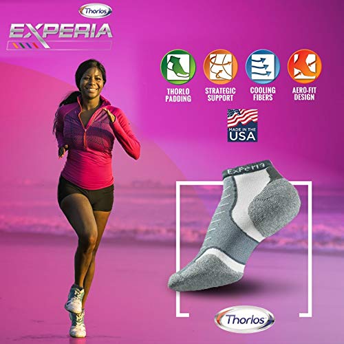 Thorlos Experia XCCU Thin Cushion Running Low Cut Socks, Grey, Small - Image 3