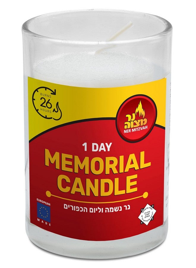 Ner Mitzvah Yahrzeit Memorial Candles - 1 Day Yahrzeit Candle - Yartzeit Candles 24 Hour Yom Kippur Jewish Candles in Glass Tumbler - 12 Pack - Image 5