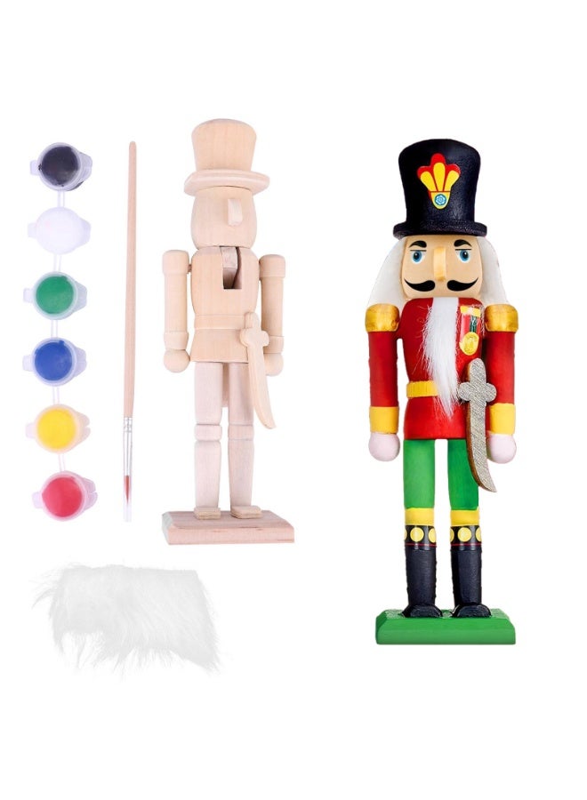 المنزل الذكي هوم سمارت كسارة الجوز DIY للأولاد والبنات - مجموعة من 4طع تتضمن كسارة الجوز الخشبية وفرشاة الطلاء والألوان وغيرها من الملحقات هدية مثالية لعيد الميلاد وحفلات الزفاف. - Image 1