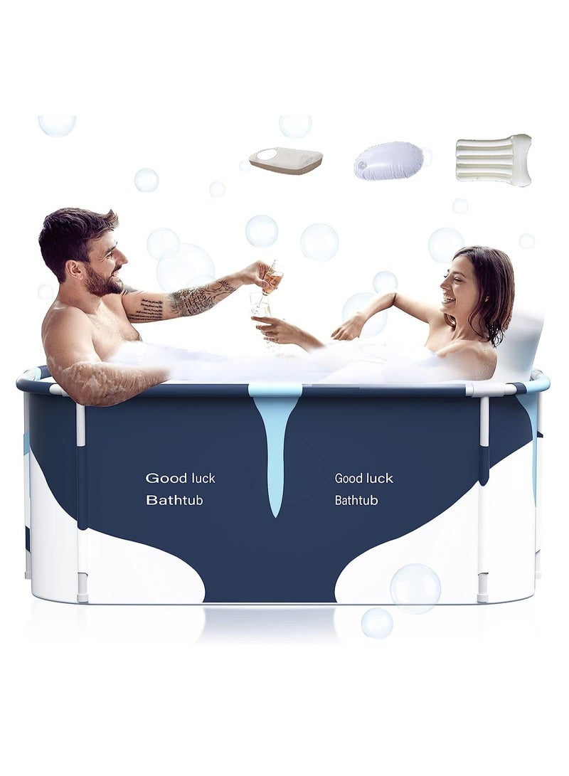 يوستيد حوض استحمام كبير للغاية قابل للطي مع غطاء للبالغين، حوض استحمام سبا عائلي للحمام الصغير، حوض استحمام سميك متعدد الطبقات مع غطاء لمقصورة الدش - Image 1