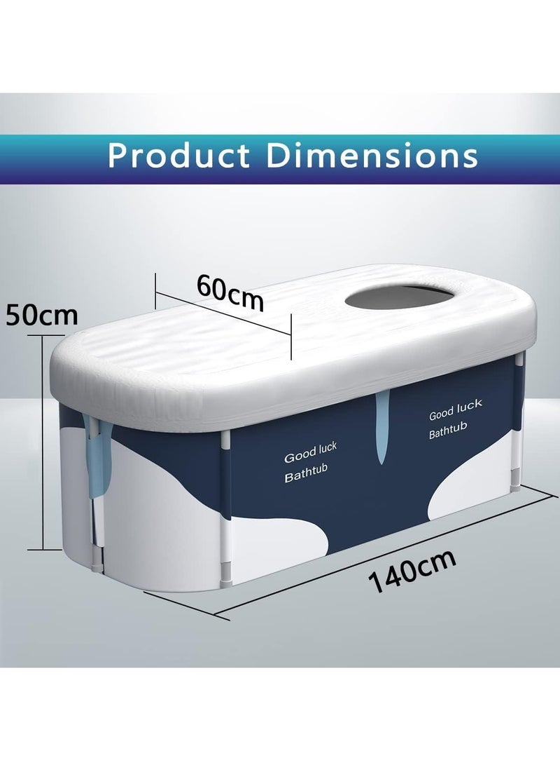 يوستيد حوض استحمام كبير للغاية قابل للطي مع غطاء للبالغين، حوض استحمام سبا عائلي للحمام الصغير، حوض استحمام سميك متعدد الطبقات مع غطاء لمقصورة الدش - Image 2