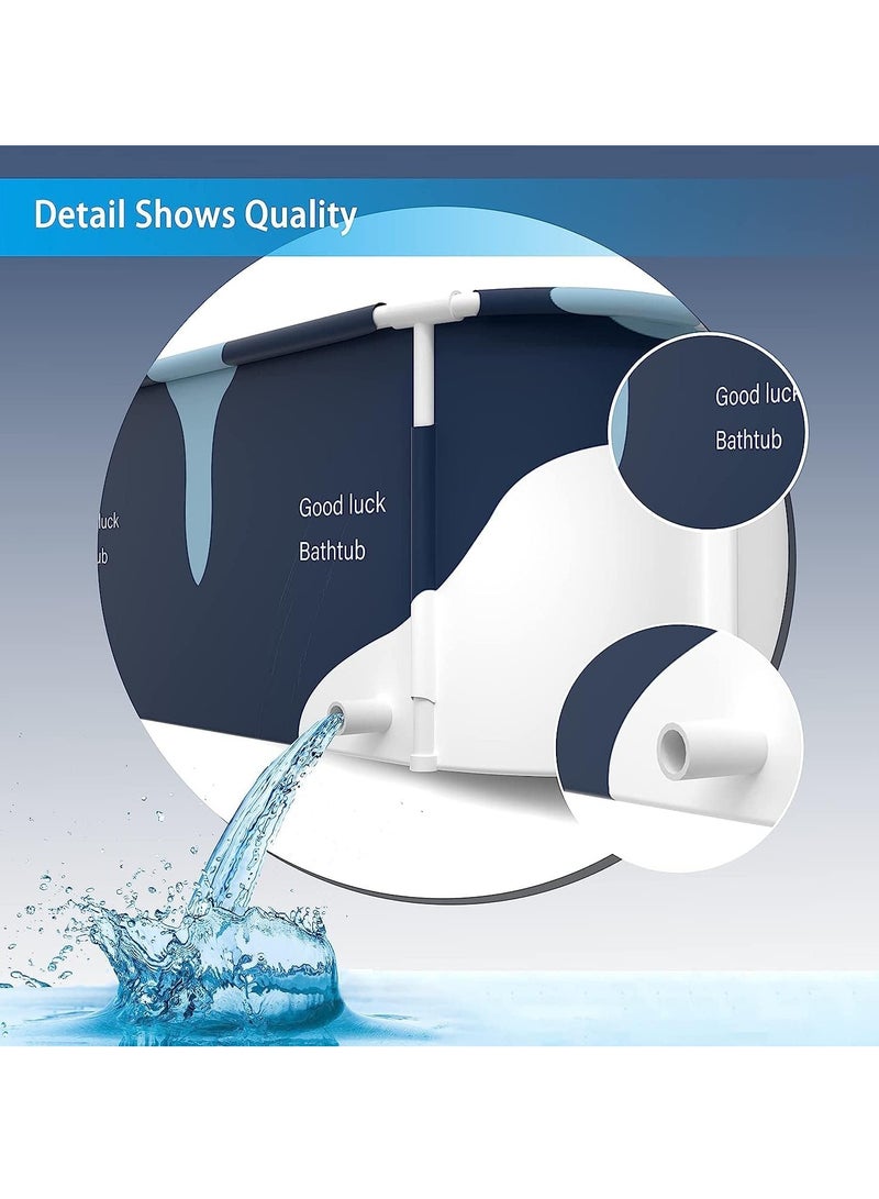 يوستيد حوض استحمام كبير للغاية قابل للطي مع غطاء للبالغين، حوض استحمام سبا عائلي للحمام الصغير، حوض استحمام سميك متعدد الطبقات مع غطاء لمقصورة الدش - Image 4