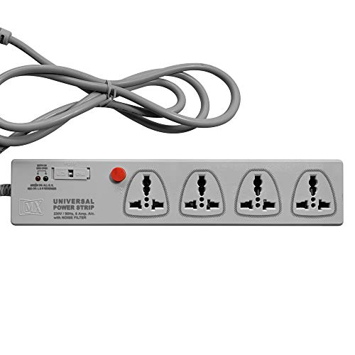 MX Power Strip with 4 Universal Sockets, Built-in Fuse, Master Switch, LED Indicator – Extension Board with 1.5 Meter Cord – 6A/250V AC – Multiplug Spike Guard for Low Wattage Devices - Image 2